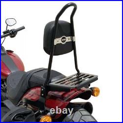 Dossier Chopper Noir Porte-Bagages pour Harley Davidson Softail Slim Blackline