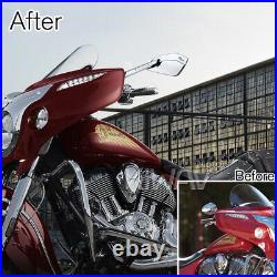 Grand bleu moto rétroviseur CNC Cleaver look pour Harley-Davidson softail deluxe