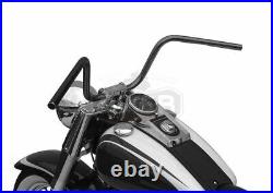 Guidon Semi apehanger Noir Mat Harley Davidson sportster dyna softail Custom