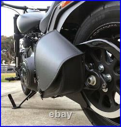 Harley Davidson Pour Cuir Noir Bras Oscillant Sacoche Latérale + Support