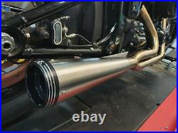 Ligne Complete Bs Exhaust Racing 2/1 Inox Satine Harley-davidson Softail