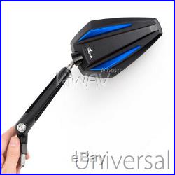 Rétroviseur Achilles 3D noir bleu adjustable pour Harley CVO Softail Springer