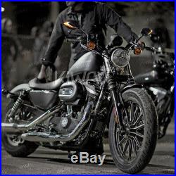 Rétroviseur cligno LED séquentiel noir 5/16 adpater pour Harley dyna softail